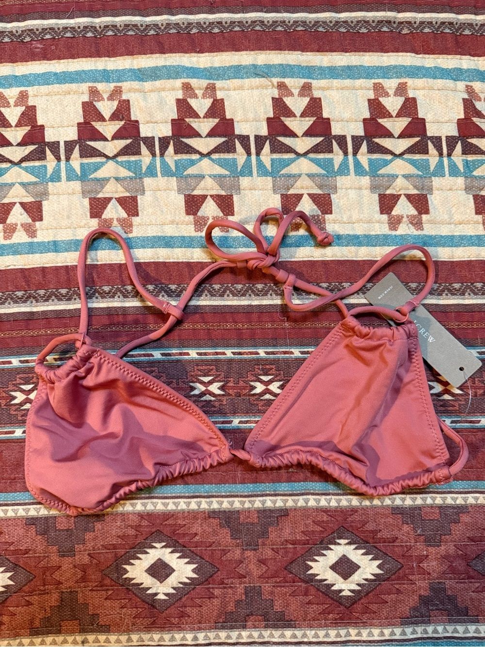 J. Crew NWT Pink Triangle String Bikini Top size small